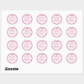 Roze Retro Hart Coquette Kersencake BruidsShower Ronde Sticker (Vel)