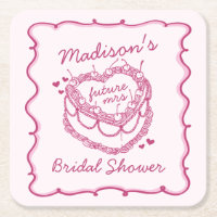 Roze Retro Hart Coquette Kersencake BruidsShower