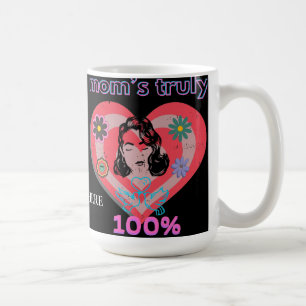 Roze Retro Hart Moeder Moeder Mama  Koffiemok
