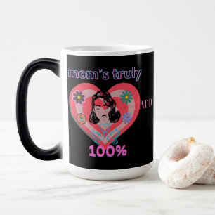 Roze Retro Hart Moeder Moeder Mama Magische Mok