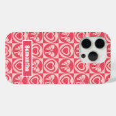 Roze Retro Harten en Bogen Valentijnsdag Case-Mate iPhone Case (Achterkant (horizontaal))