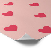 Roze Retro Heart Y2K-patroon met roze achtergrond Poster (Hoek)