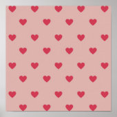 Roze Retro Heart Y2K-patroon met roze achtergrond Poster (Voorkant)