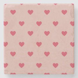Roze Retro Heart Y2K-patroon met roze achtergrond Stenen Onderzetter