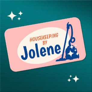 Roze retro House Cleanum Vacuum Visitekaartje