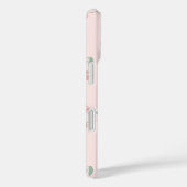 Roze Retro Kersen Aangepaste naam Monogram Case-Mate iPhone Case (Achterkant / Rechts)