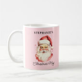 Roze  Retro Kerstman Kerst Koffiemok (Links)