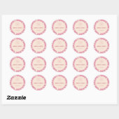 Roze retro Leopard Print Ronde Sticker (Vel)