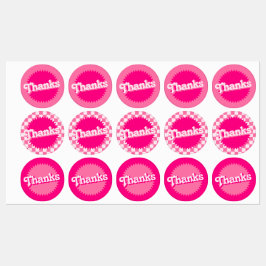 Roze Retro Malibu zegel | Labels