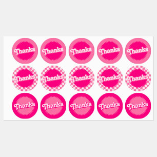 Roze Retro Malibu zegel   Labels