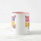 Roze Retro Merry Bright Aangepaste naam Kerstboom Mok (Midden)