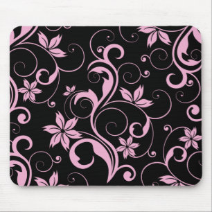 Roze retro Modern Floral Pattern Elegant Mousepad Muismat