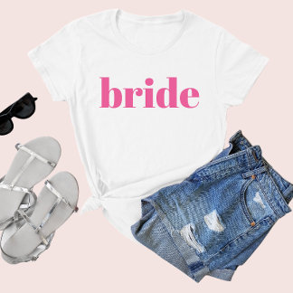 Roze Retro Moderne Bruid Afscheid Als Vrouw T-shirt