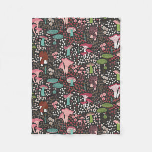 Roze Retro Paddestoel Fleece Deken
