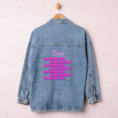Roze retro patroon in trendy stijl, cool denim jacket (Hangar)