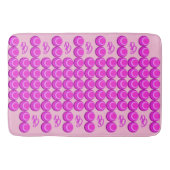 Roze retro patroon in trendy stijl met monogram badmat (Voorkant)