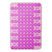 Roze retro patroon in trendy stijl met monogram badmat (Voorkant Verticaal)