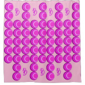 Roze retro patroon in trendy stijl met monogram douchegordijn (Voorkant)