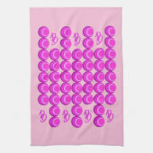 Roze retro patroon in trendy stijl met monogram theedoek (Verticaal)