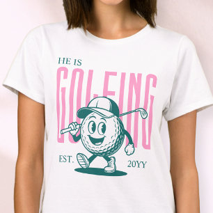 Roze Retro Plezierige Humor Gepersonaliseerde Golf T-shirt