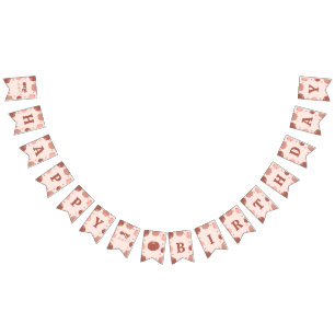 Roze Retro Pompoen Verjaardag Bunting Banner