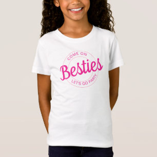Roze retro pop laat feestverjaardag gaan t-shirt