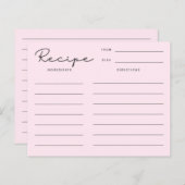Roze Retro Receptkaart (Voorkant / Achterkant)