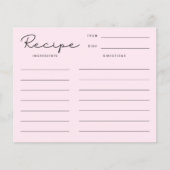 Roze Retro Receptkaart (Voorkant)