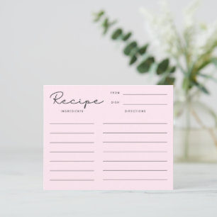 Roze Retro Receptkaart