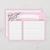 Roze Retro Recipcard Briefkaart (Voorkant / Achterkant)