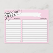 Roze Retro Recipcard Briefkaart (Voorkant)