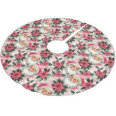 Roze Retro Santa Claus Kerstbloem Plaid Kerstboom Rok (Gekanteld)