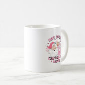 Roze Retro Santa Claus Kerstmis Koffiemok (Voorkant rechts)