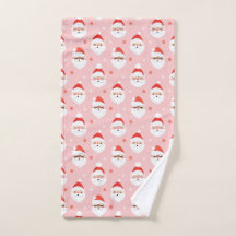 Roze retro Santa Clause Kitchen Towel