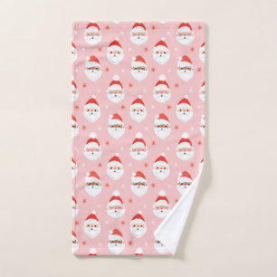 Roze retro Santa Clause Kitchen Towel Handdoek