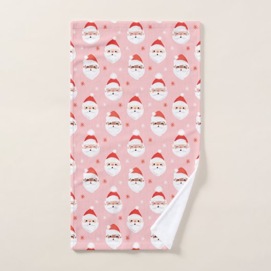 Roze retro Santa Clause Kitchen Towel Handdoek (Handdoek)