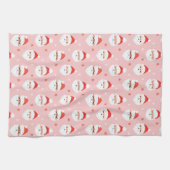 Roze Retro Santa Clause Theedoek (Horizontaal)