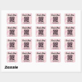roze retro schrift rsvp qr code bruiloft   vierkante sticker (Vel)
