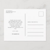 Roze Retro  script Baby shower Dank u Briefkaart (Achterkant)