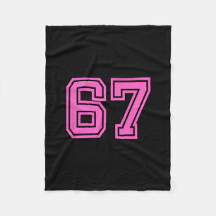 Roze Retro Sportteam Nummer #67 Fleece Deken