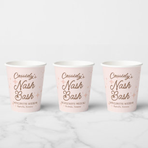 Roze Retro Stars Nash Bash Meidenavond Papieren Bekers
