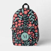 Roze retro stijl bloeiende bloemen in Scandinavisc Bedrukte Rugzak (Voorkant)