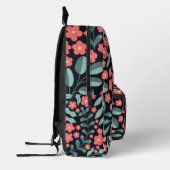 Roze retro stijl bloeiende bloemen in Scandinavisc Bedrukte Rugzak (Links)