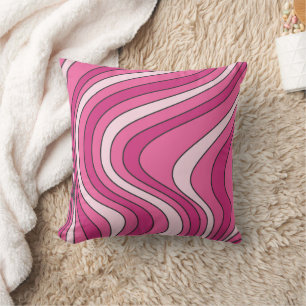 Roze retro stijl golven kussen