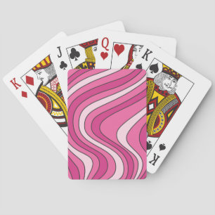 Roze retro stijl golven pokerkaarten