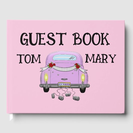 ROZE RETRO STIJLVOLLE BRUILOFT Gastenboek (Voorkant)