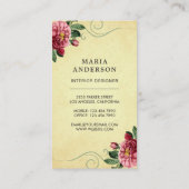 Roze Retro Stoel Meubelwinkel Interieurontwerper Visitekaartje (Achterkant)