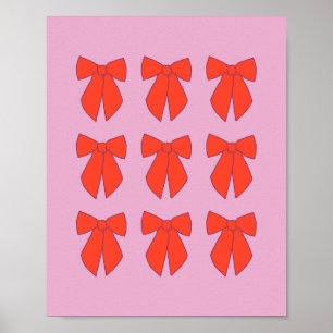 Roze Retro Strikken Poster