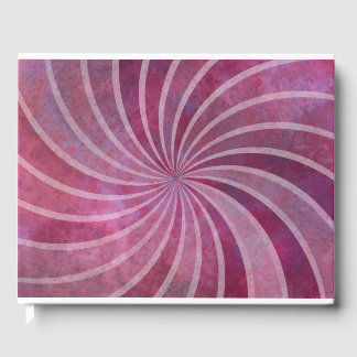 Roze Retro Sunburst Pattern Guest Book Gastenboek