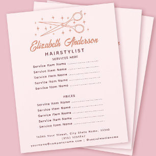 Roze Retro Typografie Haarstylist Flyer